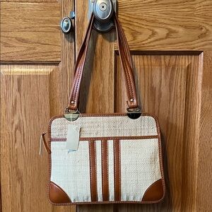 Vintage Tan and Brown Women's Bag from Gimbels